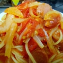 夏に美味しいトマトで♪トマトスープスパゲティ